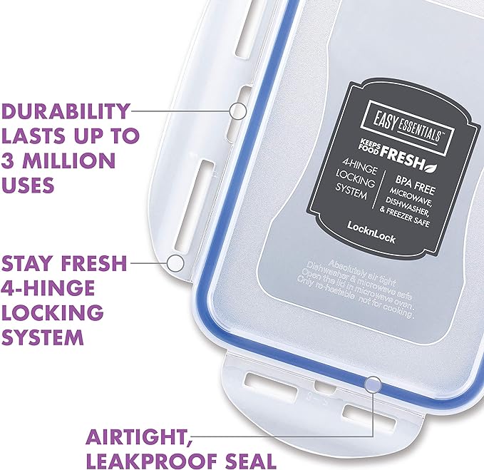 LocknLock Easy Essentials Food Storage lids/Airtight containers/Stackable - Image 5