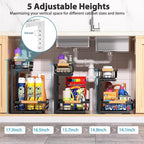 Liuoud Under Sink Organizer 2 Pack, 2 Tier Slide Out Large Capacity Height - Image 3