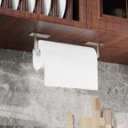 RUACQ Paper Towel Holder Under Cabinet, Wall Mounted or Adhesive Stainless - Image 3