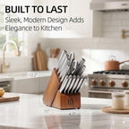 KnifeSaga Kitchen Knife Set 14 Piece Premium Japanese High Carbon Stainless - Image 7