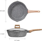 Starunder Induction Nonstick Skillet Frying Pan, Swiss medical stone Omelette - Image 3