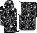 Spider Web Oven Mitts and Pot Holders Sets 4Pcs, Extra Long Oven Gloves by VisittheDuibelproduct
