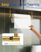 RUACQ Paper Towel Holder Under Cabinet, Wall Mounted or Adhesive Stainless - Image 2