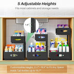 Under Sink Organizer, L-Shaped Adjustable Height, Mesh Sliding Drawer - Image 5