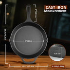 10 Inch Cast Iron Skillet, Pre-Seasoned Frying Pan - Image 2