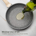 CAROTE Non Stick Frying Pan Skillet Set, Omelet Pan, Healthy Non Toxic Granite - Image 6