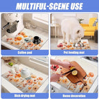 Poppy Dish Drying Mat for Kitchen Counter Wild Flower Drying Pad Absorbent - Image 7