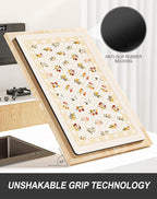 Rnivvi Dish Drying Mat for Kitchen Counter, 12 x 19" Cute Flower Theme Super - Image 5