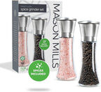 Prefilled Stainless Steel Salt and Pepper Grinder Two Piece Set - Image 7