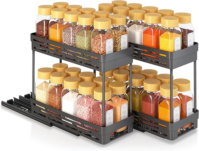 2 Pack Pull Out Spice Rack Organizer - Image 9