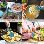 P&P CHEF Silicone Cooking Utensils Set of 7, Heat-proof Kitchen Utensils Set - Image 4