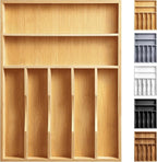 Kitchen Bamboo Silverware Organizer, Kitchen Drawer Organizer by oridom