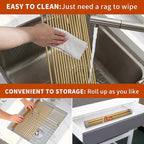 Golden Roll-UP Dish Drying Rack-Large Stainless Steel Dish Drainer Over The Sink - Image 5
