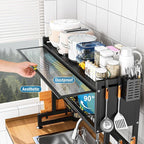 SNSLXH  2-Tier Over The Sink Dish Drying Rack, 33.66"×31.1"×11.81" - Image 2