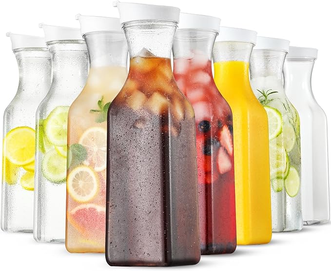 Plastic 8 PACK Large 50 Oz Water Carafe by NETANY
