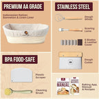 Superbaking 10" Oval Banneton Bread Proofing Basket – Sourdough Starter Kit - Image 2