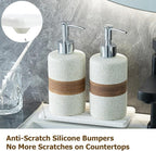 2-Pack Ceramic Soap Dispensers Set, Includes Stainless Steel Pump, Silicone - Image 7