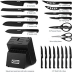 McCook® Premium Black Knife Sets, German Stainless Steel Kitchen Knives Block - Image 4