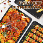 Baking Sheet Pan Set of 3, Commercial Cookie Sheets - Image 5