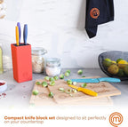 MasterChef Knife Block Set of 6 Kitchen Knives, Extra Sharp Stainless Steel - Image 3