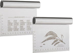 2PCS Dough Pastry Bench Cutter Scraper, OLULU Stainless Steel Kitchen Food by OLULU