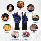 BBQ & Grill Gloves, Oven Gloves, 1472°F Silicone Oven Mitts Heat Resistant - Image 8