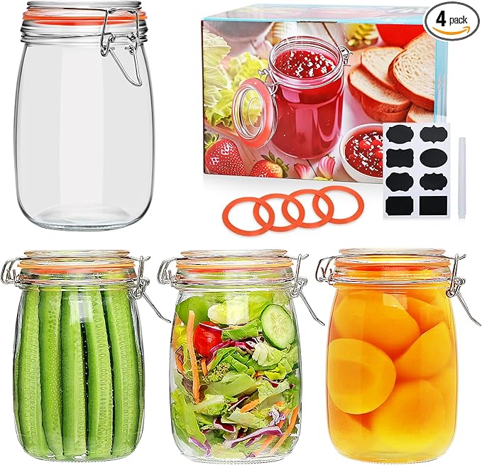 32 oz Wide Mouth Mason Jars by Encheng