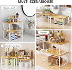 Simple Trending Bamboo Cabinet Organizer Shelf, Stackable Expandable Spice Rack - Image 7