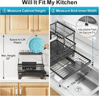 GSlife Large 2 Tier Dish Drying Rack, Expandable Heavy-Duty Dish Rack - Image 6