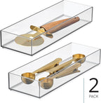 iDesign Clarity Drawer, Kitchen and Bathroom Organization Silverware, Large-Set - Image 2
