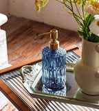 JASAI 18Oz Blue Glass Soap Dispenser - Image 3