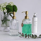 JASAI 2PACK 18Oz Fluted Glass Soap Dispenser - Image 7