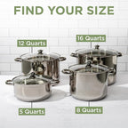 Ecolution Stainless Steel Stock Pot, Encapsulated Induction Ready Cooking Pot - Image 7