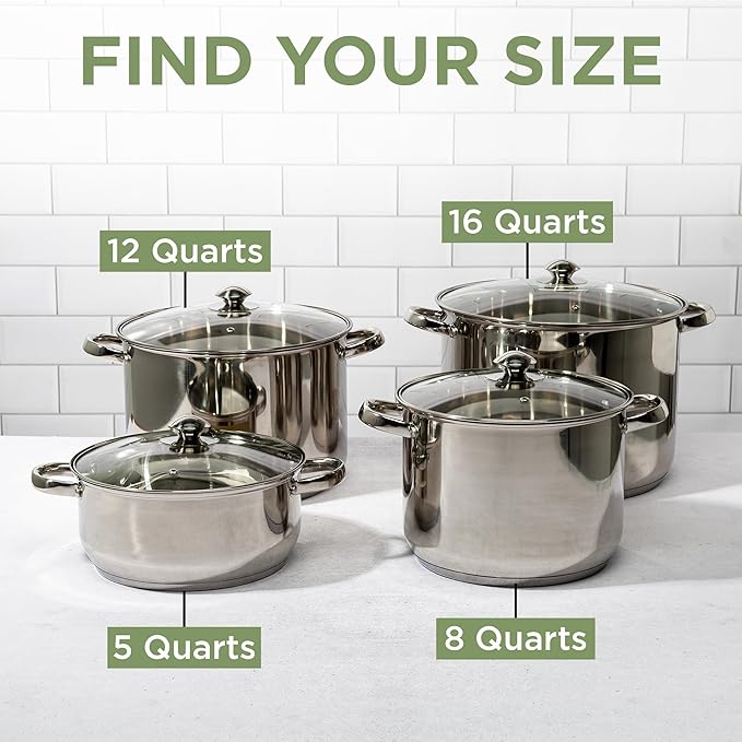 Ecolution Stainless Steel Stock Pot, Encapsulated Induction Ready Cooking Pot - Image 7