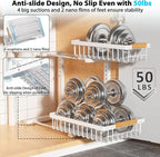 Liuoud Under Sink Organizer 2 Pack, 2 Tier Slide Out Large Capacity Height - Image 4