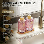 MASADI Soap Dispenser Set with Bamboo Tray, Dish and Hand Soap Lotion Dispenser - Image 3