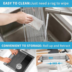 Expandable Roll-UP Dish Drying Rack-Large 304 Stainless Steel Dish Drainer Over - Image 6