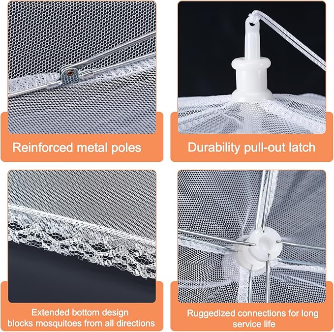 Husfunov 6 Pack Mesh Food Covers, Pop-Up Serving Dish Covers Tent Umbrella - Image 3