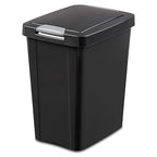Sterilite 10439004 7.5 Gallon Black Plastic TouchTop Wastebasket by Sterilite