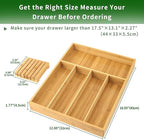 VaeFae Bamboo Silverware Organizer, Utensil Holder - Image 5