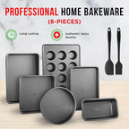 Bakeware Set – 8 Piece – Non-Stick Professional Home Bakeware – Multi Sized - Image 3