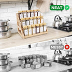 Spice Rack, Spice Organizer -3 Tier Bamboo Spice Racks, Solution - Image 4
