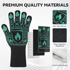 BBQ & Grill Gloves, Oven Gloves, 1472°F Silicone Oven Mitts Heat Resistant - Image 4