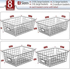 8 Set, Extra Large Wire Baskets - Image 2