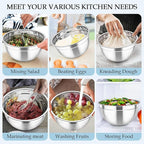 TeamFar Mixing Bowls, Stainless Steel Nesting Salad Bowls - Image 7