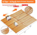 MUDEELA Clear Spice Drawer Organizer, 4 Tier- 4 Set Spice Rack - Image 2