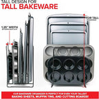 Stock Your Home Black Extra Tall Steel Baking Pan Organizer Rack - Image 5