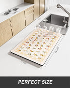 Rnivvi Dish Drying Mat for Kitchen Counter, 12 x 19" Cute Flower Theme Super - Image 2