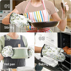 Eucalyptus Leaves Oven Mitts and Pot Holders Sets Sage Green Botanical Floral - Image 5