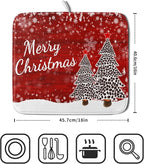 Merry Christmas Tree Red Dish Drying Mat - Image 2